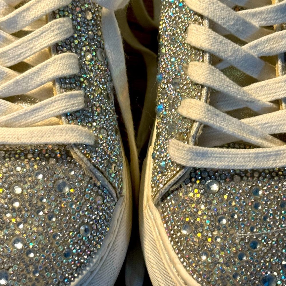 Betsy Johnson Silver Rhinestone  7 1/2